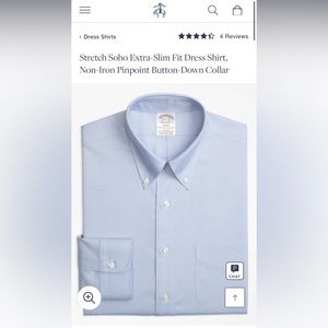 16-35” Brooks Brothers Dress Shirt w Pocket - Soho Fit